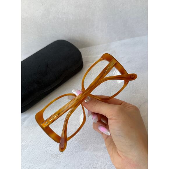 NEW Gucci GG0473O Oversized Eyeglasses Frames in Brown main image 6